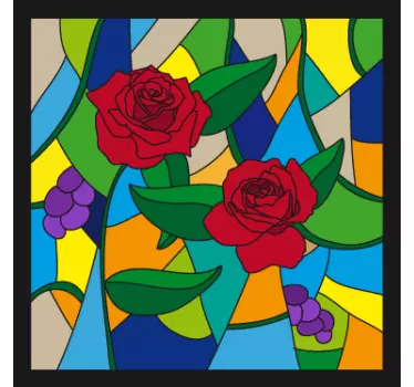 Vinil decorativo mosaico rosas - TenStickers