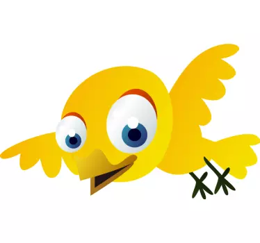 Autocolante decorativo infantil pássaro amarelo - TenStickers