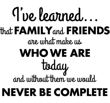 Vinil decorativo frase familia e amigos - TenStickers
