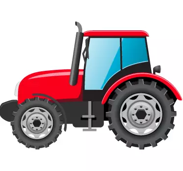 Autocolante infantil trator vermelho - TenStickers