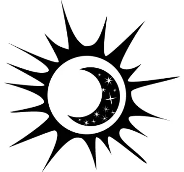 Autocolante decorativo Lua brilhante e Sol - TenStickers