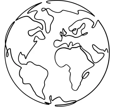 Autocolante decorativo mapa mundo Linhas do globo terrestre - TenStickers