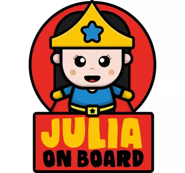 Bebe a bordo personalizado Super menina - TenStickers