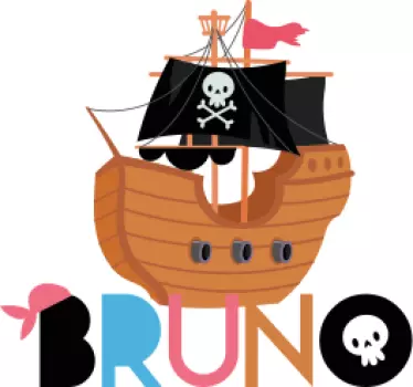 Vinil para porta Nome pirata personalizado - TenStickers