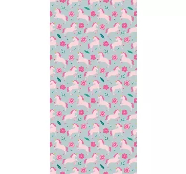 vinil decorativo para janelasde padrão de unicórnio de flor - TenStickers