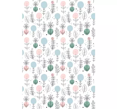 vinil decorativo para janelasde flores de estilo nórdico - TenStickers