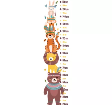 Autocolante decorativo Régua Animais - TenStickers