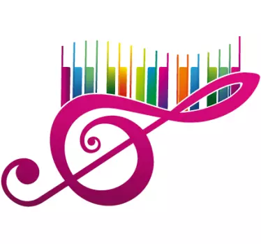 Autocolante musical nota colorida - TenStickers