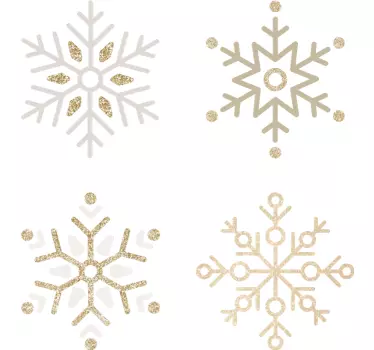 Autocolante decorativo de Natal Flocos de neve dourados - TenStickers