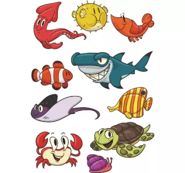 Vinil decorativo infantil animais aquáticos - TenStickers