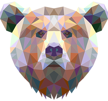 Autocolante decorativo cara de urso geométrico - TenStickers