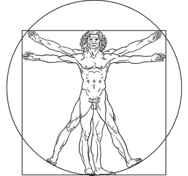 Vinil decorativo Homem Vitruviano Da Vinci - TenStickers