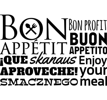 Autocolante de texto bon appetit - TenStickers