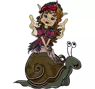 Vinil decorativo infantil menina caracol - TenStickers