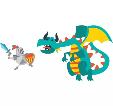 Adesivo infantil Sant Jordi e o dragão - TenStickers
