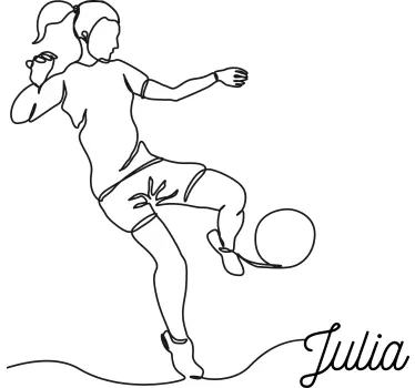 Autocolante decorativo futebol jogadora de futebol minimalista - TenStickers