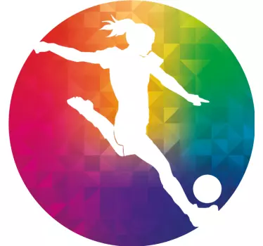Autocolante decorativo futebol jogadora de futebol multicolorido - TenStickers