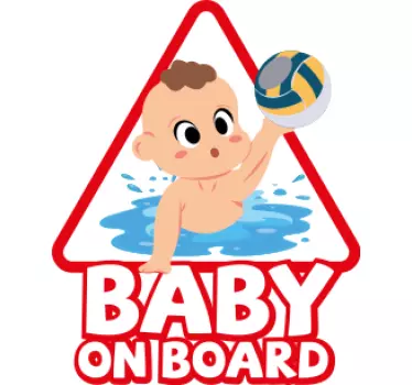 Bebe a bordo autocolantes polo aquático - TenStickers