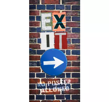 Autocolante urbano exit sign - TenStickers