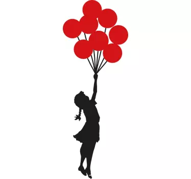 Vinil decorativo Banksy menina a voar - TenStickers