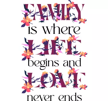Autocolante decorativo de citações célebres Family Love - TenStickers
