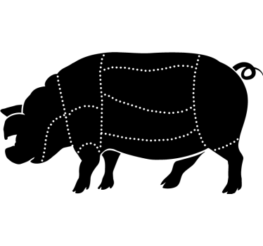 Autocolante decorativo quadro preto carne de porco - TenStickers