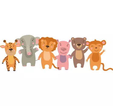 Autocolante com animais selvagens de desenhos - TenStickers