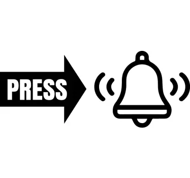 Autocolante de porta "Pressione a campainha" - TenStickers