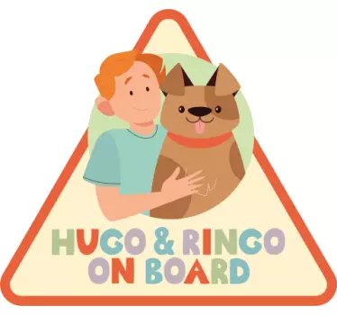 Autocolante para carros criança e cachorro a bordo - TenStickers