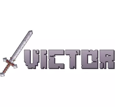 Autocolante de videojogos espada Pixelada - TenStickers