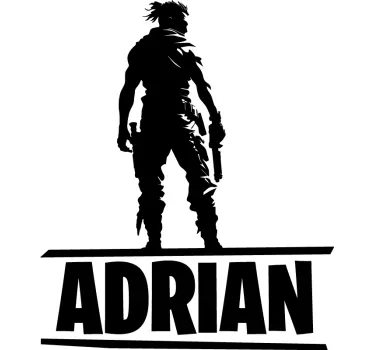 Autocolante de videojogos personagem de batalha com nome - TenStickers
