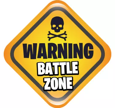 Autocolante para portas aviso: Zona de Batalha - TenStickers