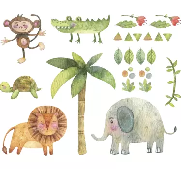 Adesivo para quarto infantil animais da selva  - TenStickers