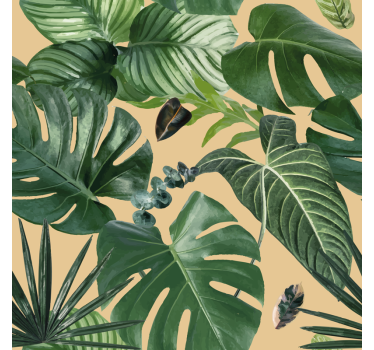 Vinil para cozinha padrão de plantas tropicais - TenStickers