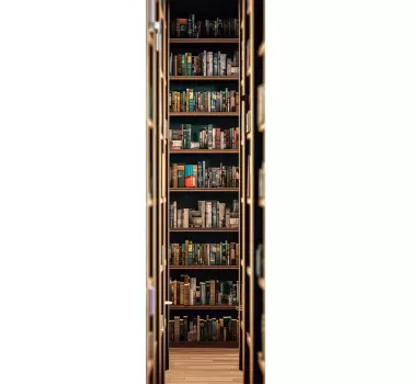Autocolante para portas passagem por uma biblioteca - TenStickers