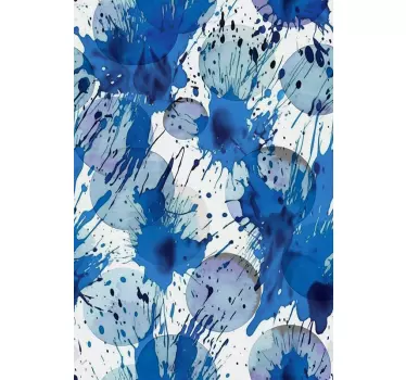 Autocolante duche círculos de tinta azul - TenStickers