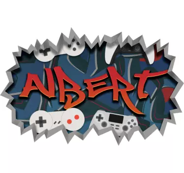 Autocolante quarto infantil graffiti de jogador - TenStickers