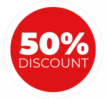 Autocolante Promoções desconto circular vermelho - TenStickers
