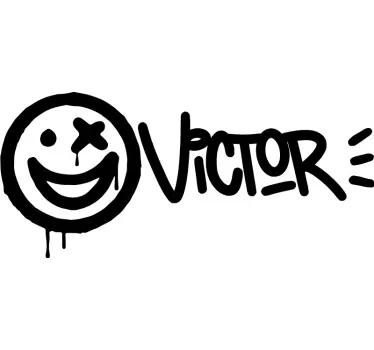 Vinil decorativo urbano nome do sorrisoNome do sorriso: Emoji - TenStickers
