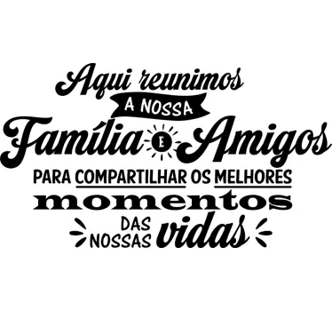 Autocolante com frase família e amigos - TenStickers