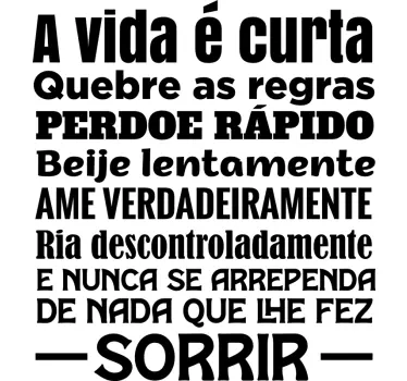 Autocolante de lar a vida é curta - TenStickers