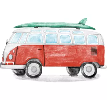 Vinil decorativo caravana hippie aquarela - TenStickers