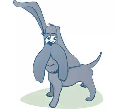 Autocolante cãozinho cinza em cartoon - TenStickers