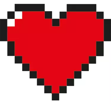 Adesivo coração pixelado - TenStickers