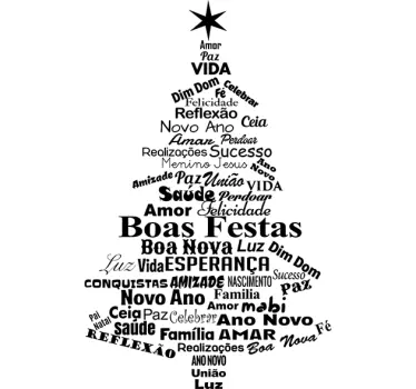 Adesivo árvore de natal texto - TenStickers