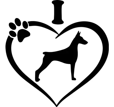 Autocolantes com desenhos Eu amo o doberman - TenStickers