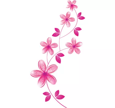 adesivo de flores rosas - TenStickers
