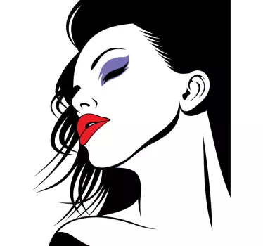 Adesivo de mulher com maquilhagem - TenStickers