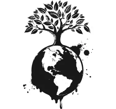 Adesivo de parede árvore global - TenStickers