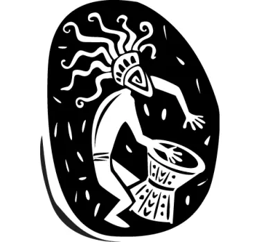 Adesivo de parede escudo africano músico - TenStickers
